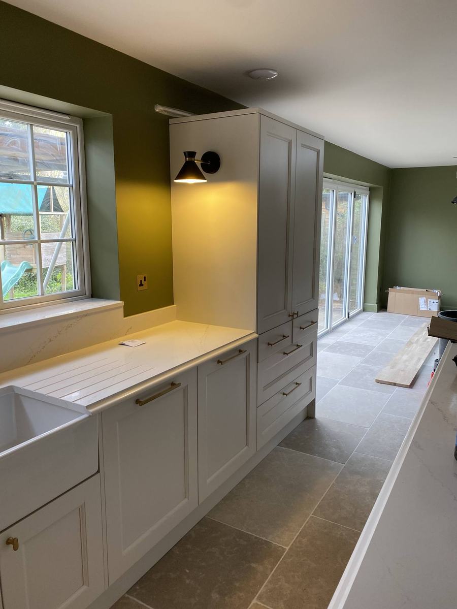 Finished kitchen, high angle