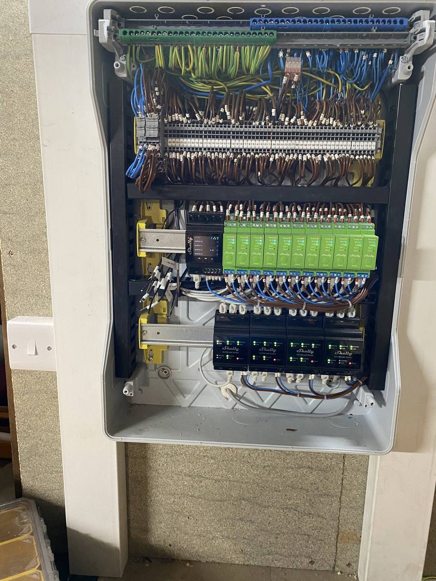 Finished automation rack, wide angle