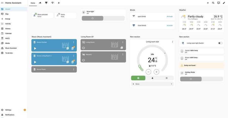 Home Assistant dashboard controlling the whole home