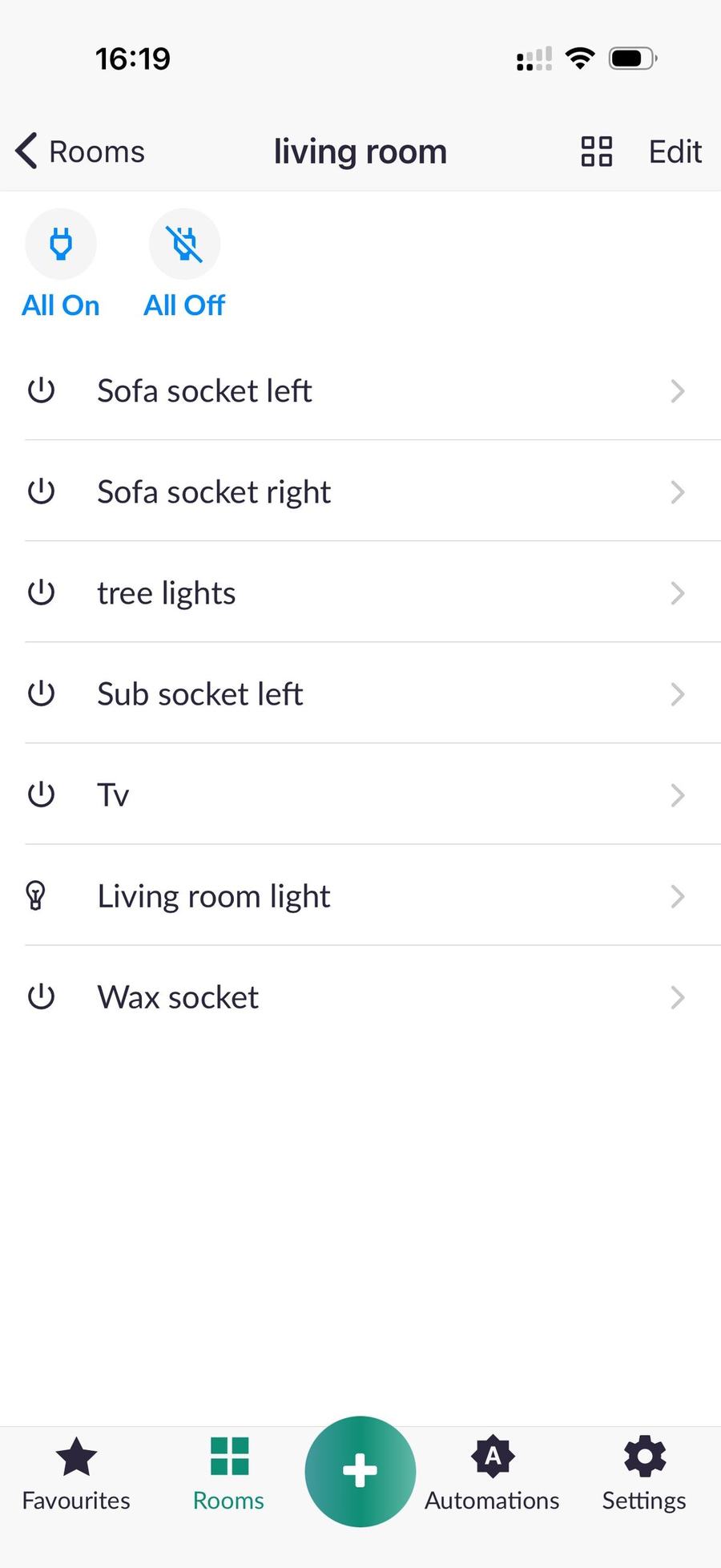 Lightwave app interface controlling smart lighting